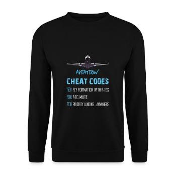 Aviation cheat codes - Unisex Sweatshirt - black - Front - Alina (178cm) & Michal (187cm)