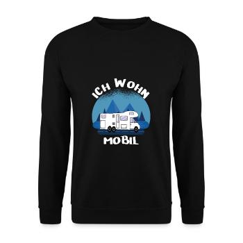 Ich Wohn Mobil - Unisex Pullover - Schwarz - Vorne - Alina (178cm) & Michal (187cm)