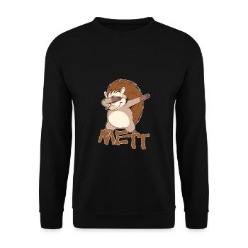 Rettet den Mettigel Mett Hackfleich Mettbrötchen - Unisex Pullover - Schwarz - Vorne - Alina (178cm) & Michal (187cm)