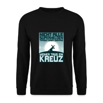 Jesus Saved My Life Christian Gott Bibel Christ - Unisex Pullover - Schwarz - Vorne - Alina (178cm) & Michal (187cm)
