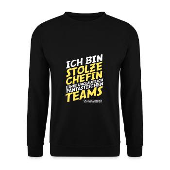 Proud Boss Of a Fantastic Team Chef Office - Unisex Sweatshirt - black - Front - Alina (178cm) & Michal (187cm)
