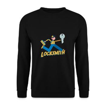 Locksmith Locksmith Key - Unisex Sweatshirt - black - Front - Alina (178cm) & Michal (187cm)