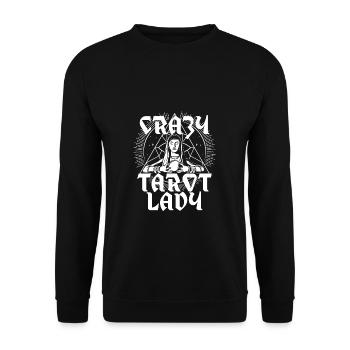 Verrückte Tarot-Lady Satanismus Hexerei - Unisex Pullover - Schwarz - Vorne - Alina (178cm) & Michal (187cm)