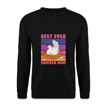 Best Ever Chicken Mom Chickens Chicken Mom Lady Mother - Unisex Sweatshirt - black - Front - Alina (178cm) & Michal (187cm)