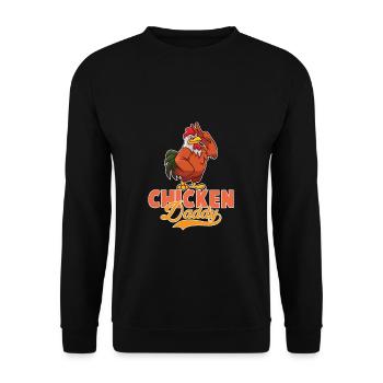 Chicken Daddy Chickens Chicken Father - Unisex Sweatshirt - black - Front - Alina (178cm) & Michal (187cm)