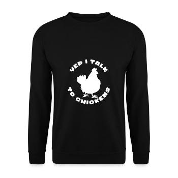Je parle aux poulets Poulets Coq Agriculteur Poussins Poule - Sweat-shirt Unisexe - noir - Devant - Alina (178cm) & Michal (187cm)