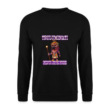 Truluminati Egypt Ägypter Pyramide Pharaoh Tempel - Unisex Pullover - Schwarz - Vorne - Alina (178cm) & Michal (187cm)