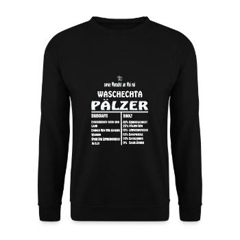 Drôle de Waschechta Pälzer Pfälzer Pfalz dialecte - Sweat-shirt Unisexe - noir - Devant - Alina (178cm) & Michal (187cm)
