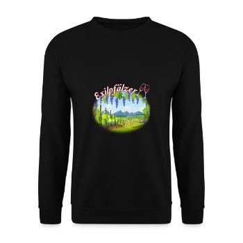Lustiges Exilpfälzer Pälzer Pfälzer Pfalz Mundart - Unisex Pullover - Schwarz - Vorne - Alina (178cm) & Michal (187cm)