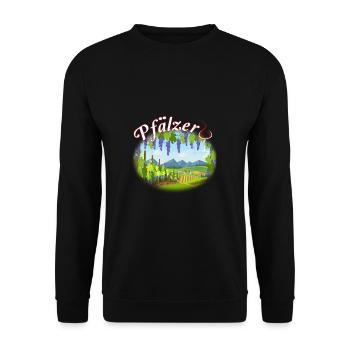 100% Pfälzer Pälzer Palz Pfalz Mundart Dialekt - Unisex Pullover - Schwarz - Vorne - Alina (178cm) & Michal (187cm)