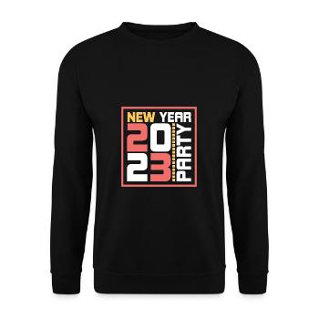 Joyeux Nouvel An 2023 Réveillon du Nouvel An Noël - Sweat-shirt Unisexe - noir - Devant - Alina (178cm) & Michal (187cm)