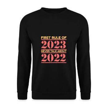 Happy New Year 2023 New Year's Eve Christmas - Unisex Sweatshirt - black - Front - Alina (178cm) & Michal (187cm)