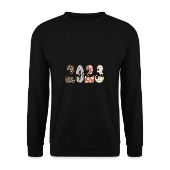 Joyeux Nouvel An 2023 Réveillon du Nouvel An Noël - Sweat-shirt Unisexe - noir - Devant - Alina (178cm) & Michal (187cm)