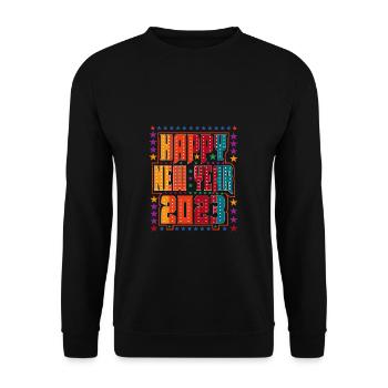 Joyeux Nouvel An 2023 Réveillon du Nouvel An Noël - Sweat-shirt Unisexe - noir - Devant - Alina (178cm) & Michal (187cm)