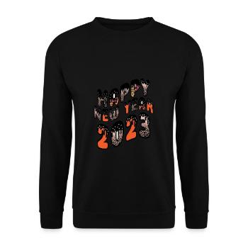 Joyeux Nouvel An 2023 Réveillon du Nouvel An Noël - Sweat-shirt Unisexe - noir - Devant - Alina (178cm) & Michal (187cm)