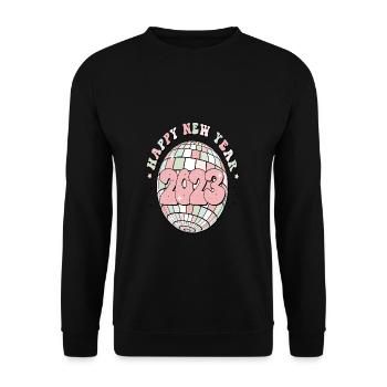 Happy New Year 2023 New Year's Eve Christmas - Unisex Sweatshirt - black - Front - Alina (178cm) & Michal (187cm)