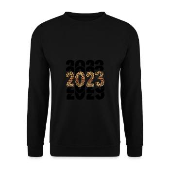 Joyeux Nouvel An 2023 Réveillon du Nouvel An Noël - Sweat-shirt Unisexe - noir - Devant - Alina (178cm) & Michal (187cm)
