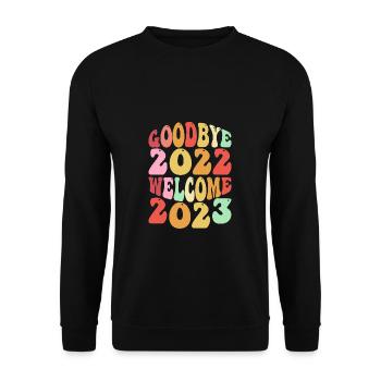 Joyeux Nouvel An 2023 Réveillon du Nouvel An Noël - Sweat-shirt Unisexe - noir - Devant - Alina (178cm) & Michal (187cm)