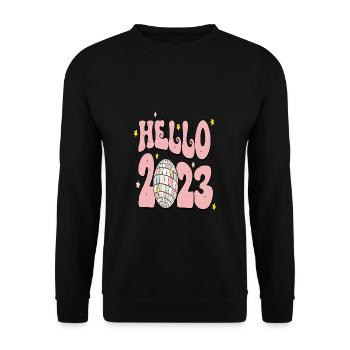 Joyeux Nouvel An 2023 Réveillon du Nouvel An Noël - Sweat-shirt Unisexe - noir - Devant - Alina (178cm) & Michal (187cm)