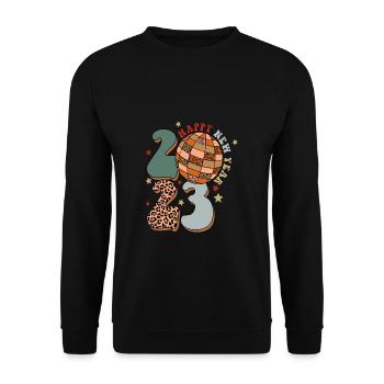 Joyeux Nouvel An 2023 Réveillon du Nouvel An Noël - Sweat-shirt Unisexe - noir - Devant - Alina (178cm) & Michal (187cm)