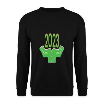 Happy New Year 2023 New Year's Eve Christmas - Unisex Sweatshirt - black - Front - Alina (178cm) & Michal (187cm)