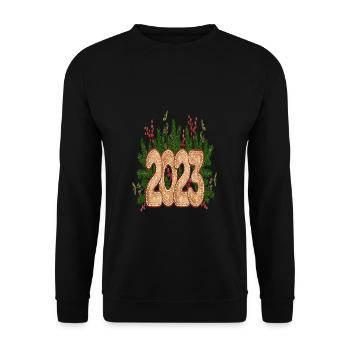 Joyeux Nouvel An 2023 Réveillon du Nouvel An Noël - Sweat-shirt Unisexe - noir - Devant - Alina (178cm) & Michal (187cm)