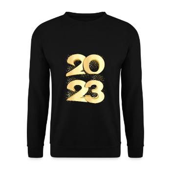 Happy New Year 2023 New Year's Eve Christmas - Unisex Sweatshirt - black - Front - Alina (178cm) & Michal (187cm)