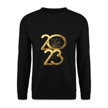 Joyeux Nouvel An 2023 Réveillon du Nouvel An Noël - Sweat-shirt Unisexe - noir - Devant - Alina (178cm) & Michal (187cm)