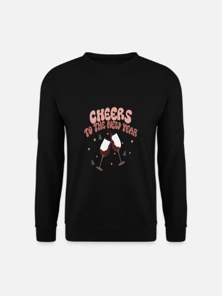 Cheers New Year Silvester Neujahr Weihnachten - Unisex Pullover - Schwarz