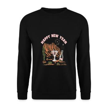 Happy New Year New Year's Eve New Year Christmas - Unisex Sweatshirt - black - Front - Alina (178cm) & Michal (187cm)