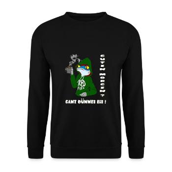 Very thin ice cream Morning grouch frog coffee - Unisex Sweatshirt - black - Front - Alina (178cm) & Michal (187cm)