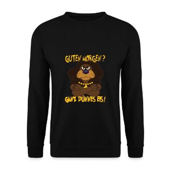 Ganz Dünnes Eis Morgenmuffel Löwe Kaffee Sarkasmus - Unisex Pullover - Schwarz - Vorne - Alina (178cm) & Michal (187cm)
