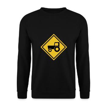 Attention tracteur signe tracteur Bauer paysan - Sweat-shirt Unisexe - noir - Devant - Alina (178cm) & Michal (187cm)