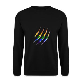 LGBT Wunde Gay Pride Regenbogen Coming Out - Unisex Pullover - Schwarz - Vorne - Alina (178cm) & Michal (187cm)