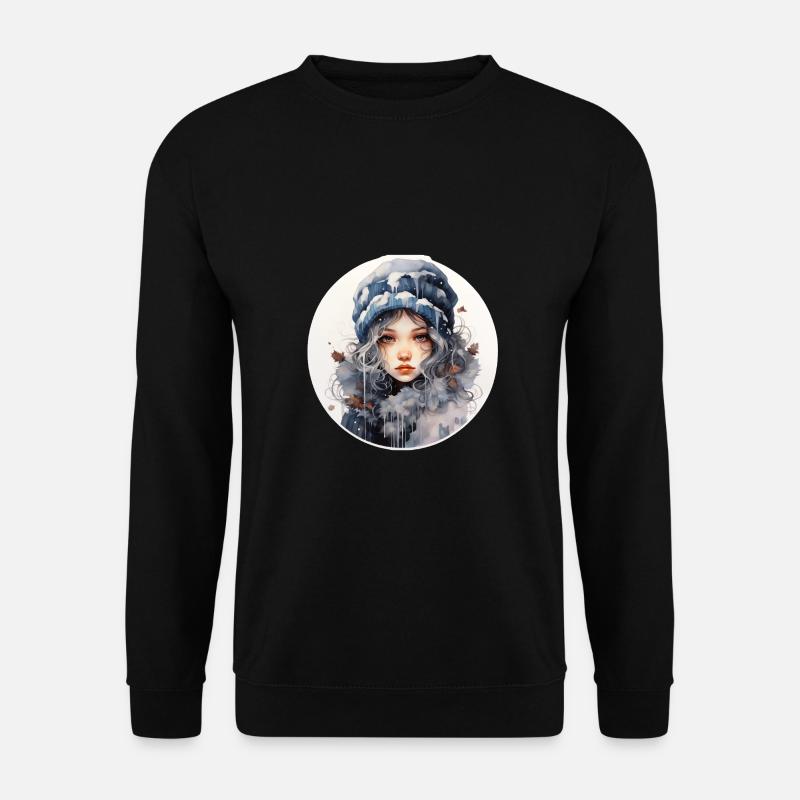 niedliches Wintermädchen - Unisex Pullover - Schwarz