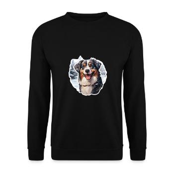 Schalzauber im Hundeparadies - Unisex Pullover - Schwarz - Vorne - Alina (178cm) & Michal (187cm)