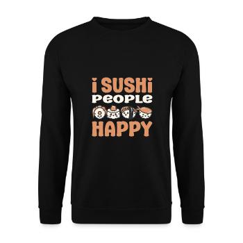 Sushi Lover I Sushi People Happy - Unisex Sweatshirt - black - Front - Alina (178cm) & Michal (187cm)
