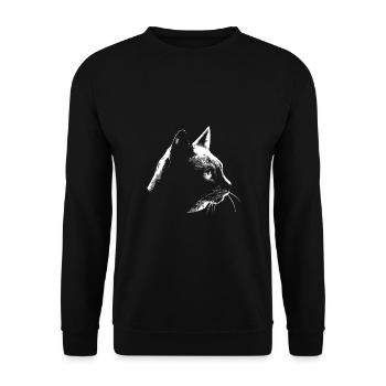 Katzen Silhouette - Unisex Pullover - Schwarz - Vorne - Alina (178cm) & Michal (187cm)