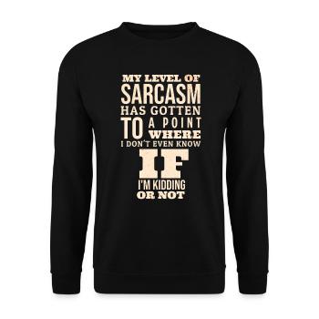Mon niveau de sarcasme est arrivé à un point - Sweat-shirt Unisexe - noir - Devant - Alina (178cm) & Michal (187cm)