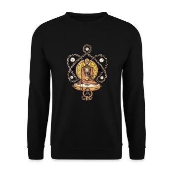 the time Buddha - Sweat-shirt Unisexe - noir - Devant - Alina (178cm) & Michal (187cm)