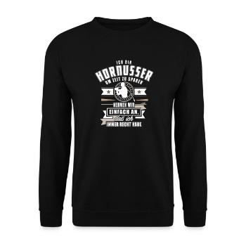 Ich bin Hornusser um Zeit zu sparen nehmen wir - Unisex Pullover - Schwarz - Vorne - Alina (178cm) & Michal (187cm)