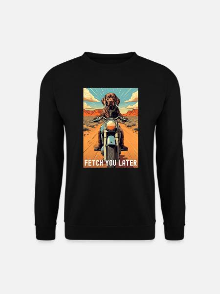 Labrador Retriever Riding a Motorcycle - Unisex Sweatshirt - black