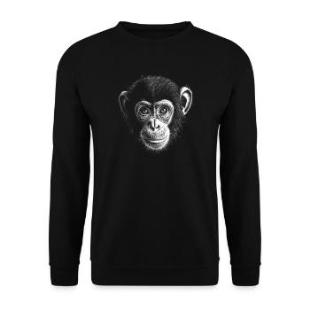 Chimpanzee Portrait Wildlife Wildlife Jungle - Unisex Sweatshirt - black - Front - Alina (178cm) & Michal (187cm)