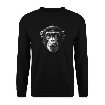 Chimpanzee Portrait Wildlife Wildlife Jungle - Unisex Sweatshirt - black - Front - Alina (178cm) & Michal (187cm)