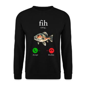 Fih Calling Remind me Message Decline Accept Phone - Unisex Sweatshirt - black - Front - Alina (178cm) & Michal (187cm)