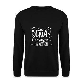 CNA Nursing Quotes Certified Nurse Assistant Gifts - Unisex Pullover - Schwarz - Vorne - Alina (178cm) & Michal (187cm)