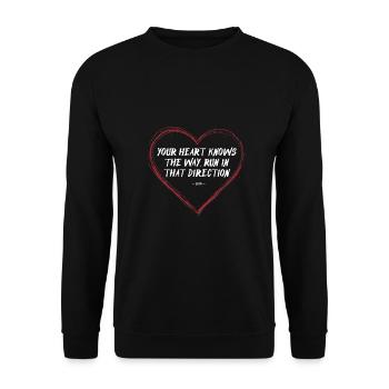 Follow Your Heart - Rumi Quote - Unisex Sweatshirt - black - Front - Alina (178cm) & Michal (187cm)