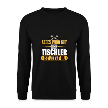 Handwerk Schreiner Meister Tischler Geschenk - Unisex Pullover - Schwarz - Vorne - Alina (178cm) & Michal (187cm)