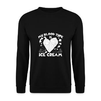 My Blood Type Ice Cream For Ice Cream Lover Gifts - Unisex Sweatshirt - black - Front - Alina (178cm) & Michal (187cm)