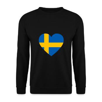 Coeur Suède Scandinavie amour - Sweat-shirt Unisexe - noir - Devant - Alina (178cm) & Michal (187cm)